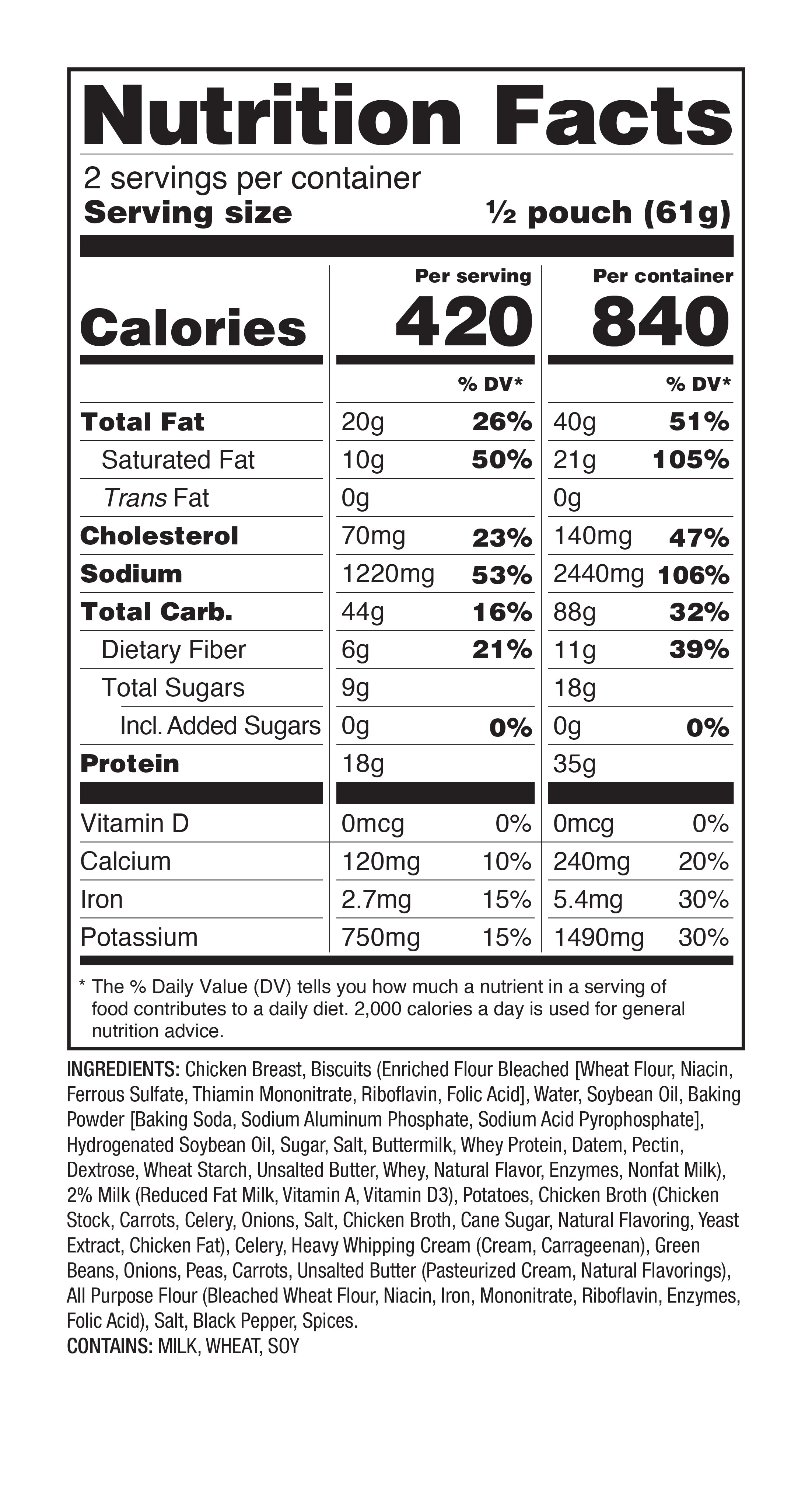 READYWISE Country Style Chicken Pot Pie - Signature Edition Pro Adventure Meal with Appalachian Trail Conservancy (6 Pack)