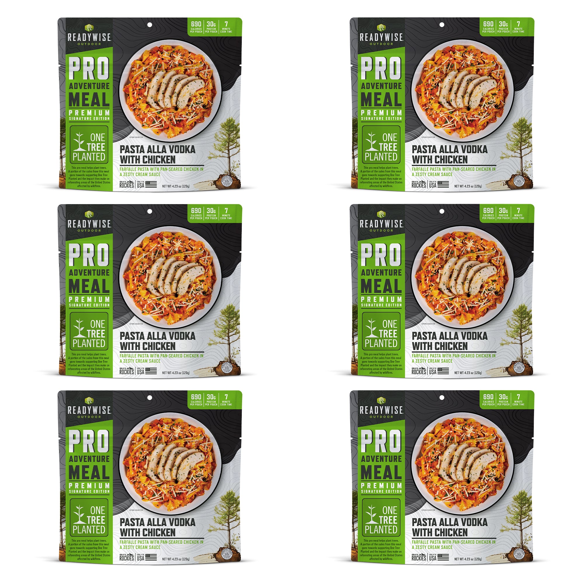 READYWISE PRO ADVENTURE MEAL Pasta Alla Vodka with Chicken - Signature Edition Pro Adventure Meal with One Tree Planted(6 Pack)