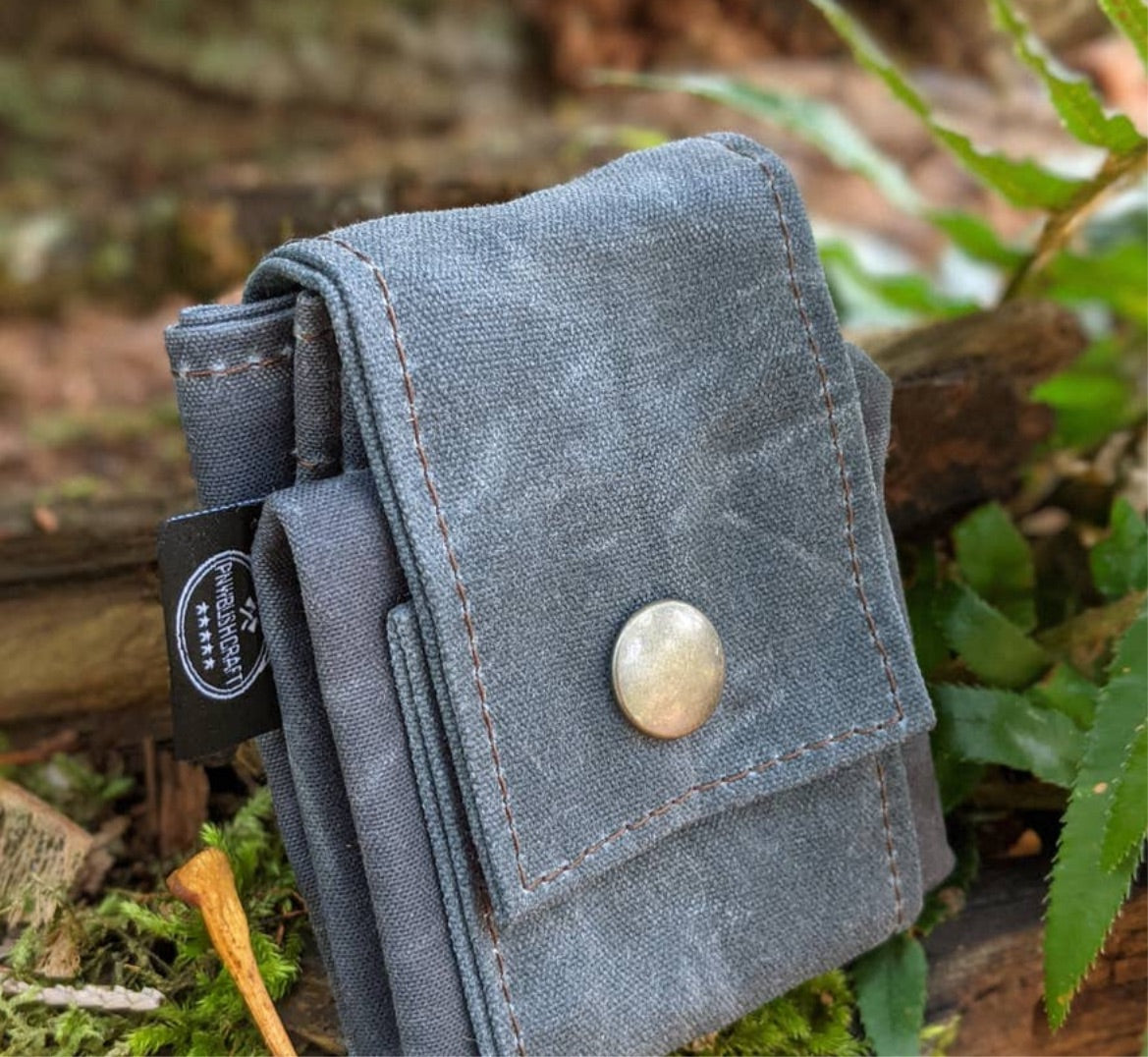 PNWBUSHCRAFT Rugged Waxed Canvas Foraging Pouch, Hip Bag