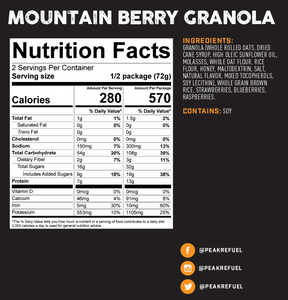 PEAK REFUEL Mountain Berry Granola (v)